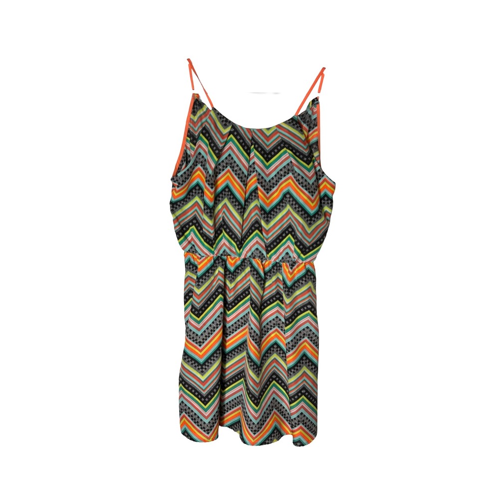 My‎ Michelle Chevron Print Spaghetti Strap Mini Dress Womens Size M